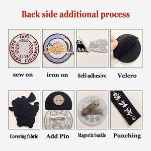 En gros, Patchs brodés thermocollants personnalisés avec motifs Cœur, Lettre, Fleur et Logo brodé pour vêtements - Product Image 4