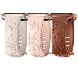 Ladies in Design Bracelet Fleurs Graver Floral Remplacement Bracelets Silicone Femme Bandes pour <span class=keywords><strong>Apple</strong></span> <span class=keywords><strong>Watch</strong></span> Se 40 <span class=keywords><strong>Mm</strong></span> - Product Image 1