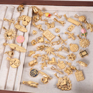 Accesorios de Dijes DIY al Por Mayor Chapados en Oro de 18K para Fabricación de Joyería de Acero Inoxidable sin Deslustre con Corazón, Sol y Palmeras - Product Image 4