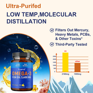 OEM/ODM Huile de poisson naturelle en gélules, haute concentration d'oméga-3, favorise la santé cardiaque, dose personnalisée. - Product Image 3