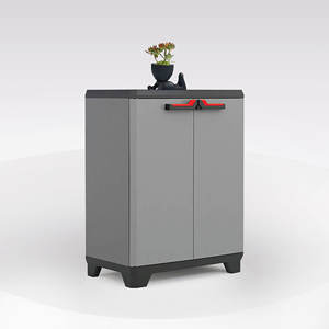 Armadio in resina STILO, 68x39 cm, H. 90, grigio scuro e nero - Product Image 1