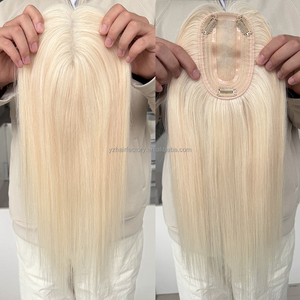 Topper de Cabello Humano Ruso de 3x5 Pulgadas para Mujer, Listo para Enviar de Fábrica, con Cutícula Completa Alineada, Base de Seda con Parte Libre y Trama - Product Image 2
