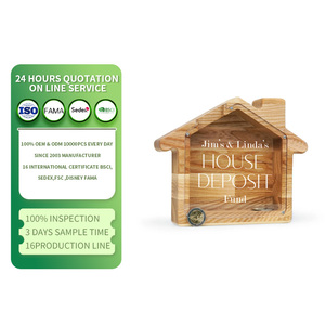 Tirelire personnalisée en forme de maison pour adultes, boîte à monnaie artisanale, tirelire à thème festif, cadeau personnalisé pour agent immobilier - Product Image 1