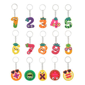 2025 Multiply and Divide PVC Key Chain Vegetable and Fruit Key Chain Metal Children Pendant Key Ring Squish Keychain - Product Image 1