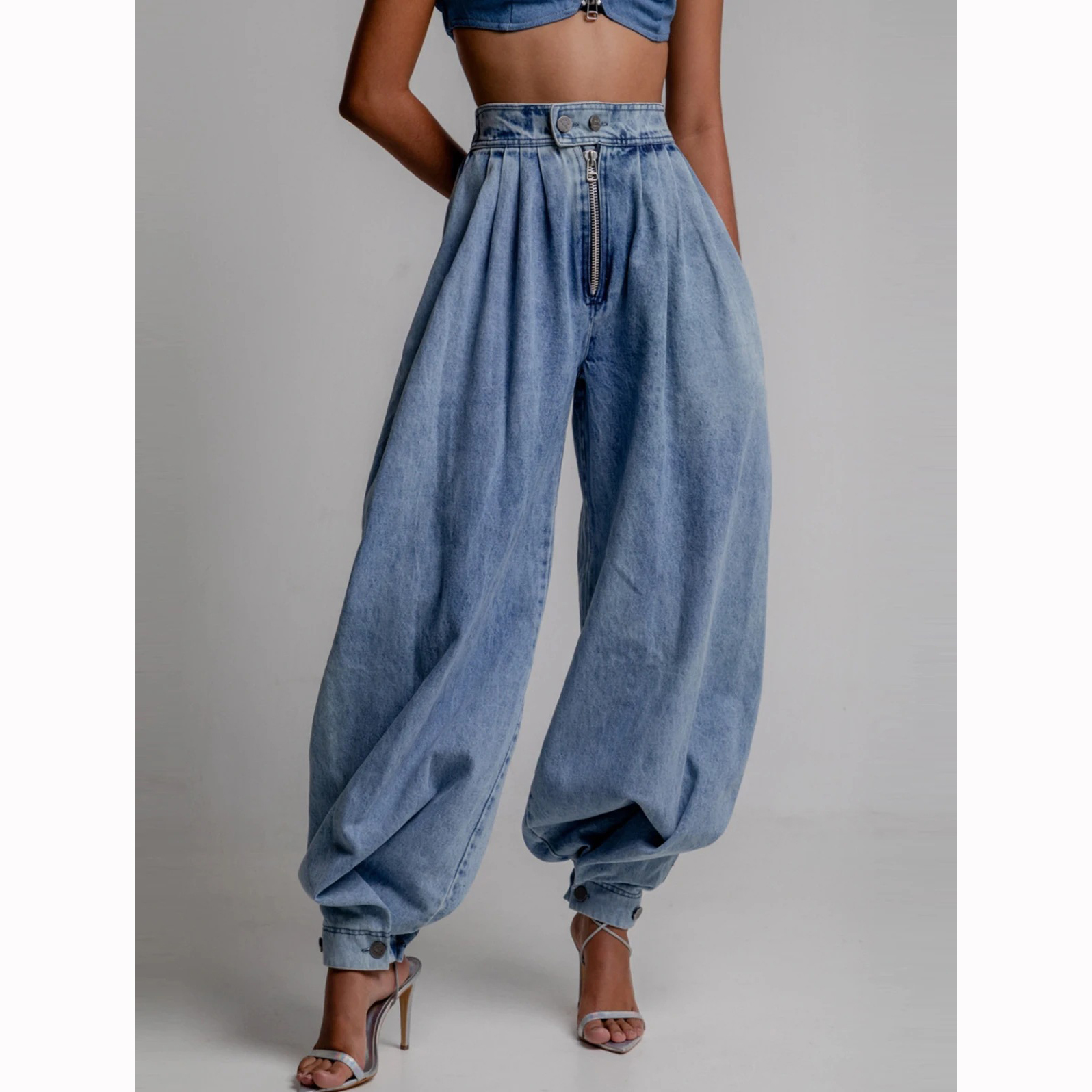 High Waisted Balloon Pants Y2K Style Street Wear