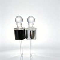 Flacons de parfum vintage noirs octogonaux gravés de 3 ml avec bouchon en forme de dôme de château et applicateur en verre