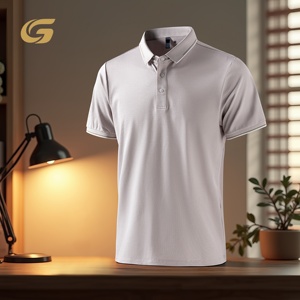 Camisas Polo de Golf Lisas de Poliéster Elástico en 4 Direcciones con Logotipo Personalizado Bordado al por Mayor, Diseño de Solapa Sólida, Uniformes en Blanco <span class=keywords><strong>para</strong></span> Hombre - Product Image 5