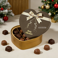 Boîte à chocolat artisanale sur mesure en forme de cœur irrégulier, boîte de luxe pour truffes, emballage personnalisé pour chocolat pour Noël