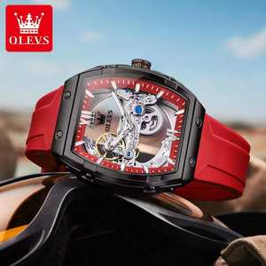 Reloj de Hombre OLEVS 6779 de Marca Superior, Reloj Mecánico Automático Original con Diseño de Esqueleto, Correa de Silicona, Relojes Deportivos para Hombre 2025 - Product Image 3