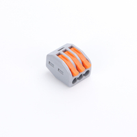 Conectores de Palanca de Color Cobre de 3P 28-12 AWG, Carcasa de PC/Nailon, Terminales de Cable Eléctrico de 32A, Conector Rápido Compacto