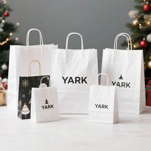 Sacs cadeaux en papier kraft biodégradable pour Noël, emballages d'achats écologiques imprimés sur mesure - Product Image 5