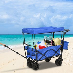 Carrito Plegable para Exteriores en Oferta, Cochecito Plegable para Niños con Toldo, Carrito de Camping para Niños - Product Image 3