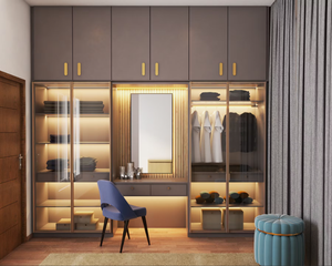 Luxury Built in <strong>Wardrobe</strong> With LED Lighting and Glass Door <strong>Inserts</strong> Smart <strong>Wardrobe</strong> - Product Image 4