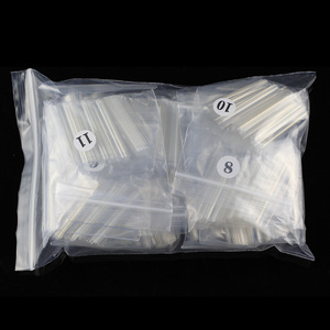 HaoNan 3xl extra longa meia tampa unhas patches quadrados unhas falsas dicas estilo francês dedo aplicação ABS de longa duração - Product Image 6