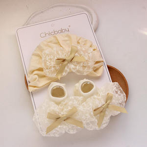 Ensemble de chaussettes et chapeau pour nouveau-né de bonne qualité, belles chaussettes en coton pour bébé de <span class=keywords><strong>0</strong></span> à <span class=keywords><strong>3</strong></span> <span class=keywords><strong>mois</strong></span> - Product Image 4