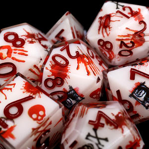 Juego completo de dados DnD poliédricos, borde afilado de resina, Material acrílico de forma cuadrada de 16mm para tablero DND <span class=keywords><strong>RPG</strong></span> - Product Image 2