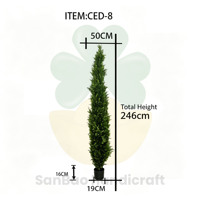 250cm 8FT Künstlicher Italienischer Zypressenbaum Säulenförmig Schlank Künstliche Zimmerpflanze für Hotel Büro Heim Dekoration Großhandel