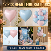 Ballons en feuille de cœur rose pastel et bleu de 18 pouces, Globos Corazon, Ballons Coeur pour la décoration de fête de naissance, d'anniversaire ou de fête.