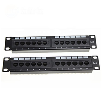 Panel de Conexiones Compacto de 10 Pulgadas y 12 Puertos 1U - Mini Panel de Cableado de Red UTP CAT5/CAT6