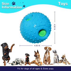 Nieuw Blauw Rond Tpr Waterdicht Cartoon Pet Ball Speelgoed Piepend Kauwbaar Bijtbestendig Fluitje Geluid Interactief Voor Honden - Product Image 6