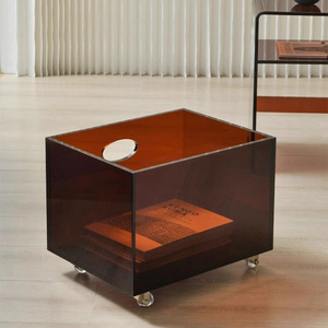 Juego de mesita de noche acrílica marrón café transparente, 2 <span class=keywords><strong>camas</strong></span> anidadas, mesita de noche, mesita de noche, armario <span class=keywords><strong>con</strong></span> cajón para muebles de dormitorio - Product Image 6