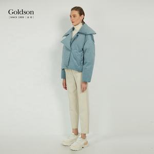 Chaqueta de tejido de punto japonés para mujer, chaqueta acolchada de plumón de pato con botonadura única para oficina, para invierno - Product Image 5