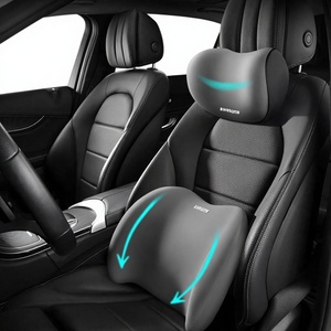 Kit Cuscini Ergonomici 2026 OLIVER per Poggiatesta e Supporto Lombare e Cervicale per Auto, in Memory Foam Morbido, per Sedile Posteriore, Allevia il Dolore (Grigio) - Product Image 1