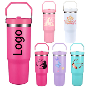 USA Warehouse New 20oz Stainless Steel Flip Top Straw Tumbler LED Temperature Display Vacuum Insulated Leak-Proof BPA Free - Product Image 1