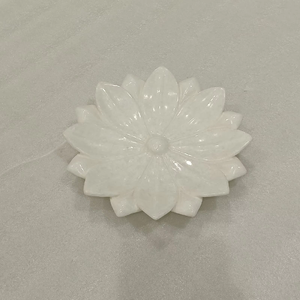 Élégant marbre blanc Pletter 8 Stone Crafts avec style de fleurs polies - Product Image 4