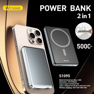 Wesdar <span class=keywords><strong>5000mAh</strong></span> không dây nhỏ Powerbank Hợp kim nhôm sạc di động 22.5W Công suất đầu ra cho điện thoại di động pin bên ngoài - Product Image 2