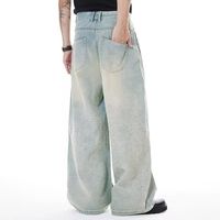 Vente en gros d'usine OEM de jeans baggy surdimensionnés à jambes larges en denim avec strass et paillettes et diamants pour hommes