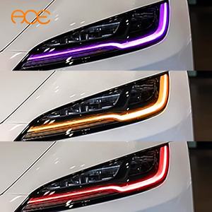 Cep telefonu APP + kablosuz uzaktan kumandalı çok renkli RGBW Tesla modeli <span class=keywords><strong>3</strong></span> yayla 2024 2025 için DRL panoları - Product Image 5