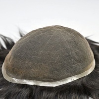 Prothèse capillaire complète en dentelle pour hommes, base en soie, système de remplacement capillaire en cheveux indiens Remy, perruques de haute qualité, couleur et longueur personnalisables, résistantes à l'eau