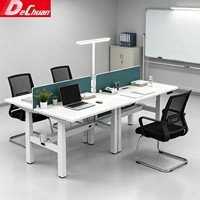 Structure de bureau debout réglable en métal, à montage double, pour chambres d'hôtel et bureaux modernes