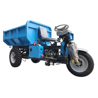 Tricycle électrique de chantier robuste de 2 tonnes, benne hydraulique auto-déchargeante, camion de transport à 3 roues pour la construction minière