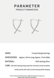 Aros Geométricos Elegantes en Forma de Cruz, Adornos para Orejas de Plata de Ley 925 de Primera Calidad para Mujeres, Atuendos Urbanos Diarios - Product Image 5