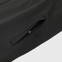 Survêtement veste et pantalon de sport personnalisés logo brodé ensemble de gymnastique de course à glissière noire