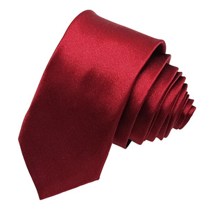 Yiqun Silk Bright Face Color sólido Hombres <span class=keywords><strong>y</strong></span> mujeres Formal Business Red Black Tie Hand Type 5/8cm - Product Image 5