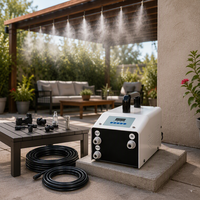 Kit de système de brumisation à 40 buses avec minuterie programmable, boîtier de pompe à brume basse pression pour humidification