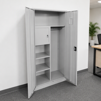 Lemari Penyimpanan Baja Kamar Tidur Desain Almari / Lemari Pakaian Logam 2 Pintu