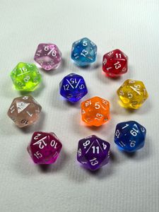 Transparent Bottom 20-Sided Acrylic <strong>Polyhedral</strong> <strong>Dice</strong> Creative Digital Teaching Accessory for Table Games Gambling Plastic - Product Image 3