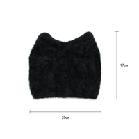 Kinder Schwarze Kunstfell Katzenohren-Mütze Warme Weiche Wintermütze für Mädchen Niedliche Kleinkind-Mütze Elastische Flauschige Strickmütze für Kaltes Wetter