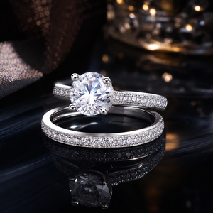 Women’s Round Brilliant Cut Engagement Ring with Side Stones Classic Fashion Jewelry - Product Image 1