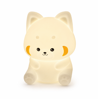 Lampe Panda Rouge en Silicone avec Diffusion Lumineuse Douce, Modes de Couleurs, Utilisation Sans Fil et Base Stable pour Dortoir, Étagère, Voyage et Boutiques de Souvenirs