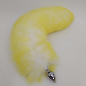 Plug <span class=keywords><strong>anal</strong></span> en métal avec queue de renard véritable pour jeux de rôle, jouet sexuel et masturbation anale - Product Image 1