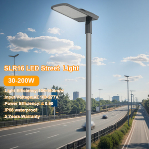 Lampadaires 100W 4100K AC, éclairage routier extérieur commercial et industriel, étanche IP66, détecteur de mouvement LED, poteau en alliage d'aluminium - Product Image 1