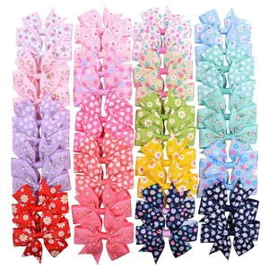 3,2 inch zonnebloem grosgrain lint strikjes haarspeldjes meisjes haar strikjes boetiek haarspeld hoofdband kinder haaraccessoires - Product Image 2