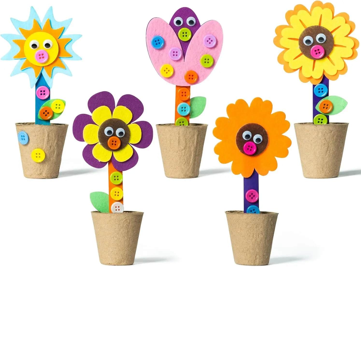 Весенние фетровые цветочные наборы для поделок своими руками весенние фетровые Цветочные поделки с пуговицами