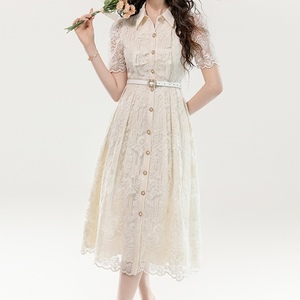 Vestidos de Encaje Elegantes para Mujer, Bordados, de Longitud Media, que Definen la Cintura, a la Moda - Product Image 5