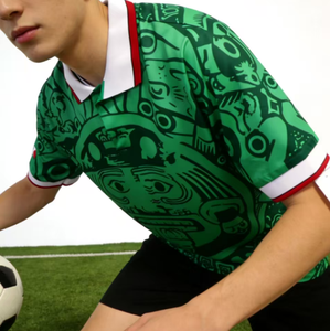Maglia da calcio Messico verde retrò 1998 di alta qualità per partite importanti 2026, personalizzabile con logo, per il Messico - Product Image 1